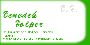 benedek holper business card